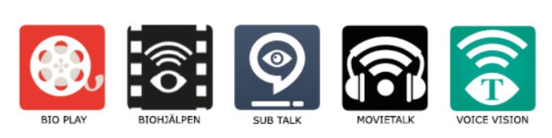 Bild på ikoner för syntolkningsappar.