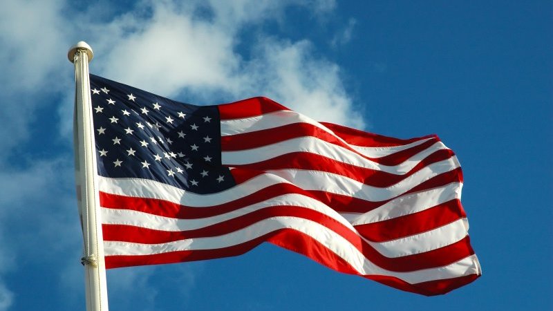 Amerikanska flaggan. 